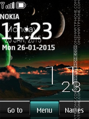 Moon Digital Clock 01 Theme-Screenshot