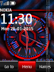 Nokia Dual Red Clock Theme-Screenshot