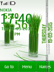 Grass Green Clock tema screenshot