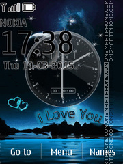 I Love U Clock tema screenshot