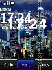 Cityscape Digital Clock tema screenshot