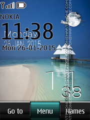 Mauritius Live Clock es el tema de pantalla