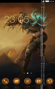 Steampunk girl tema screenshot