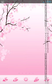Pink Cherry Flowers tema screenshot