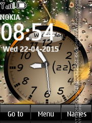 Rain Clock 02 tema screenshot