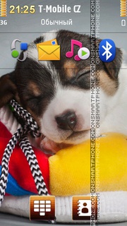 Cute Sleepy Puppy tema screenshot