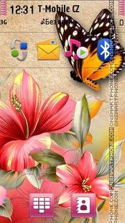 Flowers And Butterfly theme screenshot