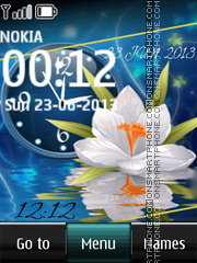 Flowers with Dual Clock tema screenshot