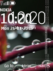 Water Drops Clock 05 tema screenshot