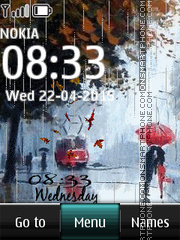 Rain Digital Clock 03 tema screenshot