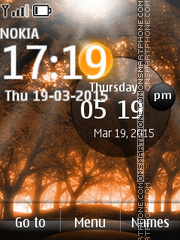 Autumn Forest Clock tema screenshot