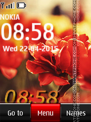 Flower Digital Clock 03 theme screenshot