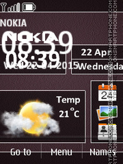 Nokia Clock Widget es el tema de pantalla