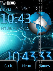 Space Clock tema screenshot