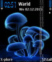 Blue Mushrooms tema screenshot