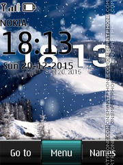 Winter Digital Clock 05 tema screenshot