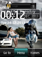 Bike Digital Clock theme screenshot