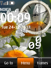 Daisies Dual Clock theme screenshot