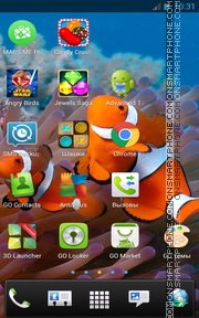 Underwater with Clownfish es el tema de pantalla