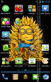 Minions with bananas tema screenshot