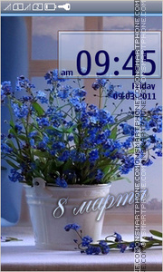 Скриншот темы Blue flowers 08