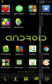 Black Android Logo tema screenshot