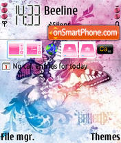 Скриншот темы Pink Butterfly