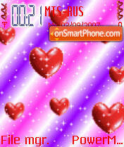 Hearts Storm Animated tema screenshot