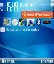 Windows Mobile Blue es el tema de pantalla