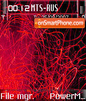 Neon Red Thread tema screenshot