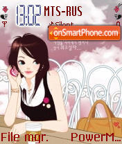 Скриншот темы Girl On D Phone