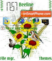 Sunflowers And Birds tema screenshot