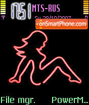 Neon Girl Animated tema screenshot