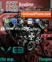V8 Engine es el tema de pantalla