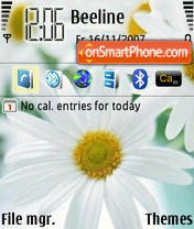 White Yellow Flower tema screenshot