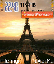 Скриншот темы Eiffel At Sunrise