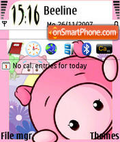 Pinky Pig theme screenshot