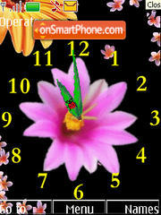 Clock Flowers tema screenshot