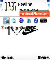 I Love Nike tema screenshot