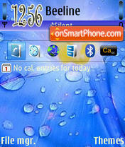 Water Drops tema screenshot