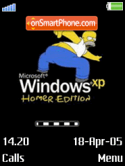 Xp Homer Edition Animated tema screenshot