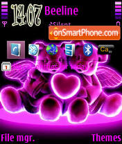 Pink Teddy Love theme screenshot