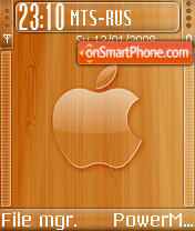 Glass Wood Apple es el tema de pantalla