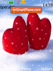 Скриншот темы Animated Snow Heart