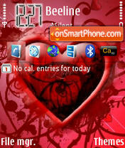 Red 3d Heart tema screenshot