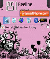 Pink Flowers tema screenshot