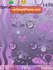 Purple Water Drops tema screenshot