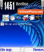 Blue Dragon s60v3 tema screenshot