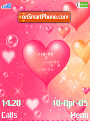 Скриншот темы Animated Pink Heart