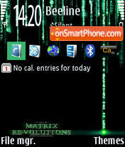 Matrix 240x320 es el tema de pantalla